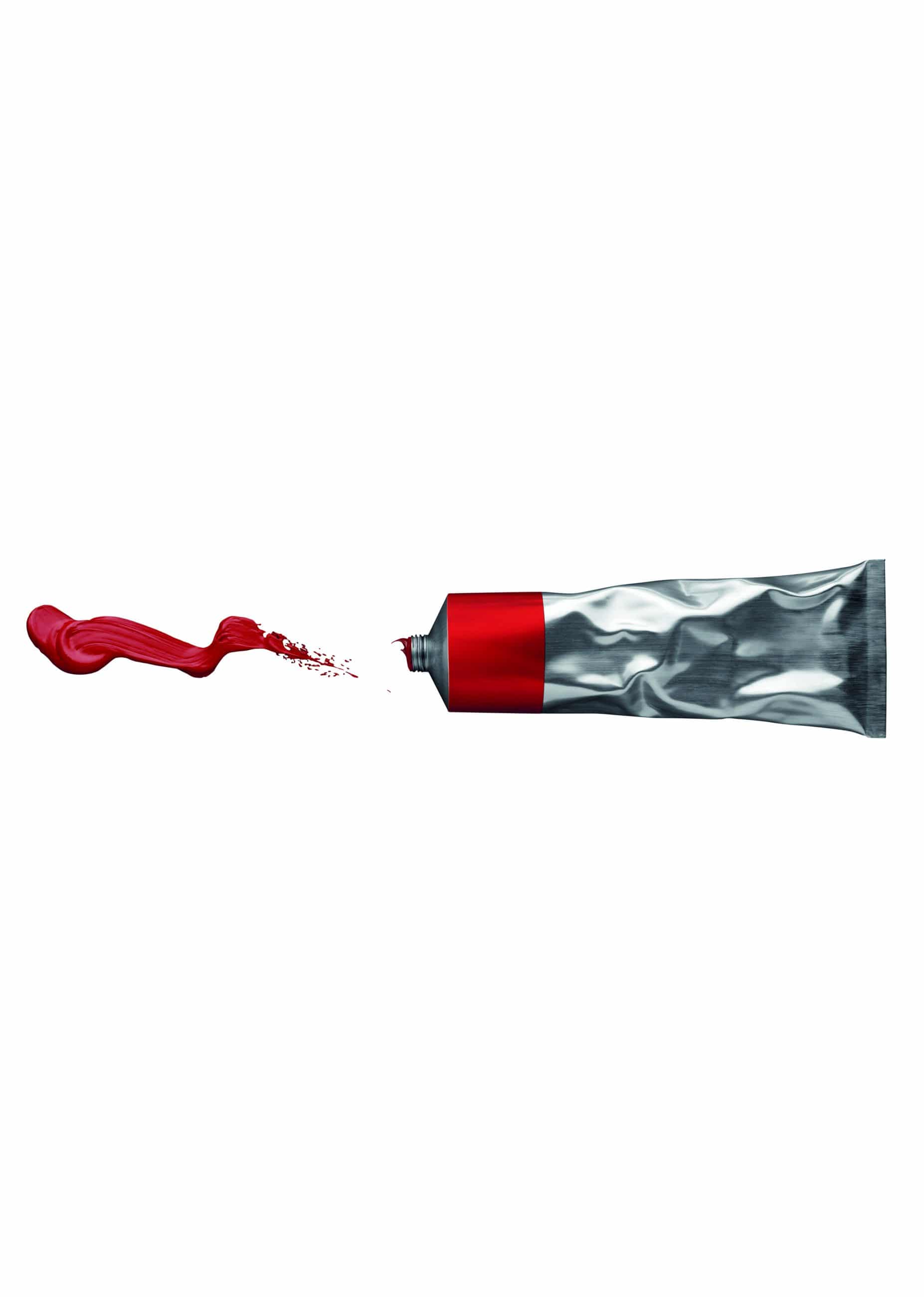 fine-art-kunstversicherung-carl-rieck Farbtube mit roter Farbe